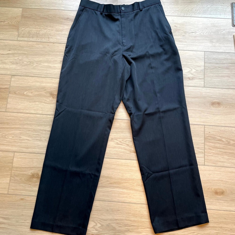 Perry Ellis Portfolio Mens Gray Dress Pants Flat Front Trousers 36x32